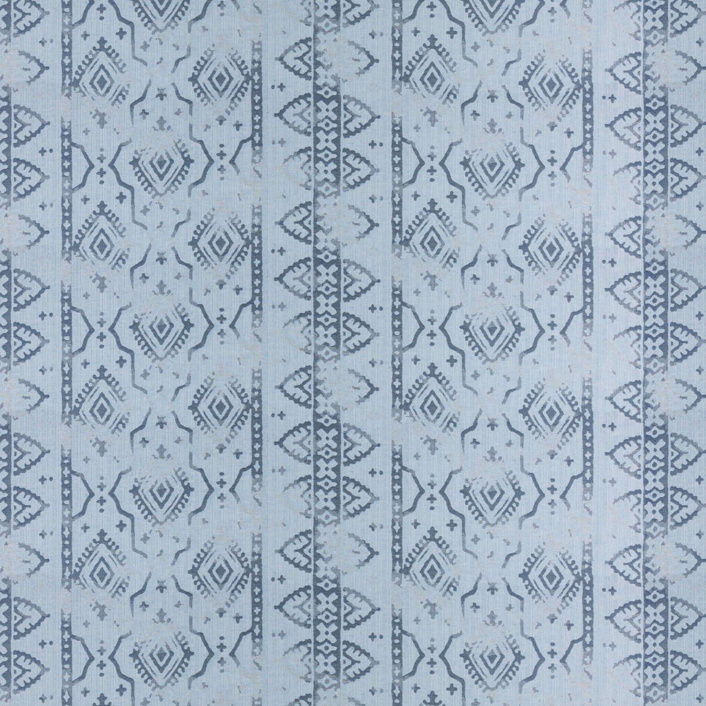 Diamond Border Stripe Blue Fabric