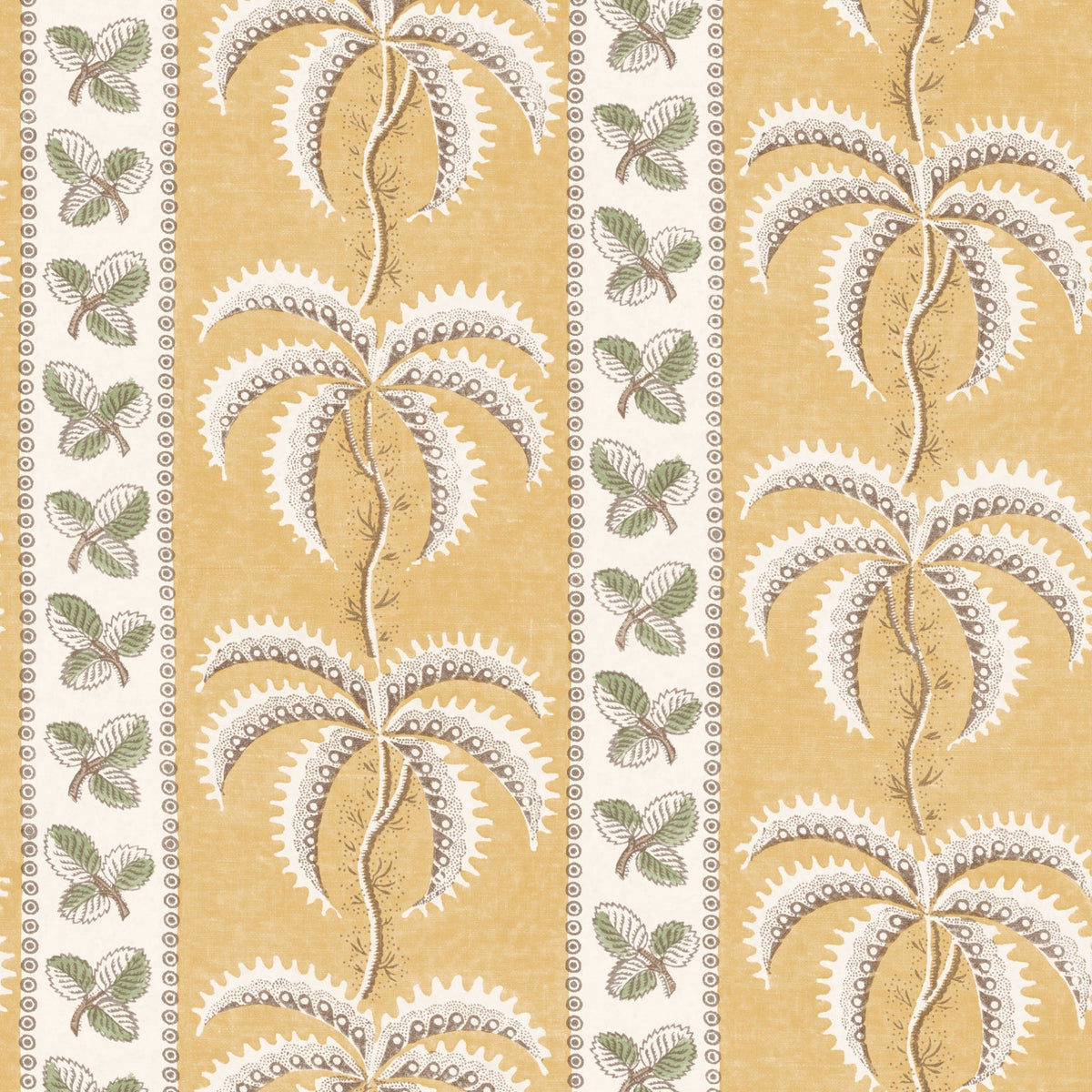 Grand Palm Stripe Jonquil Yellow Wallpaper Roll Sample – full width pattern