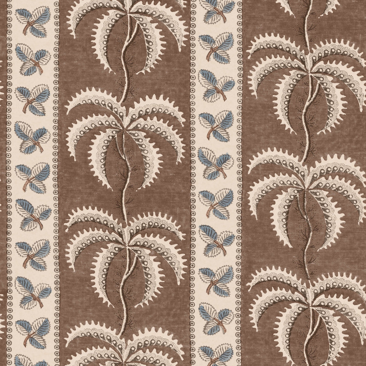 Grand Palm Stripe Umber Wallpaper Roll Sample – full width pattern