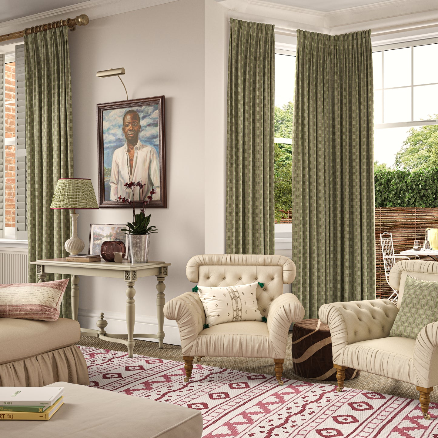 Inca Check Green Fabric
