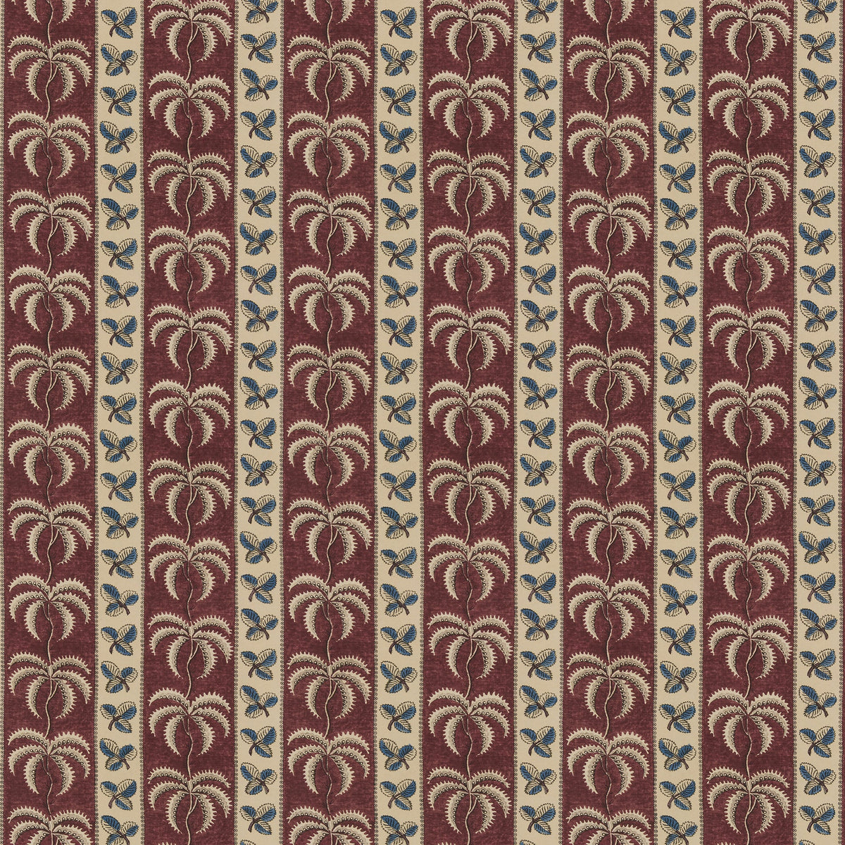 Palm Stripe Antique Plum Sample – full width front
