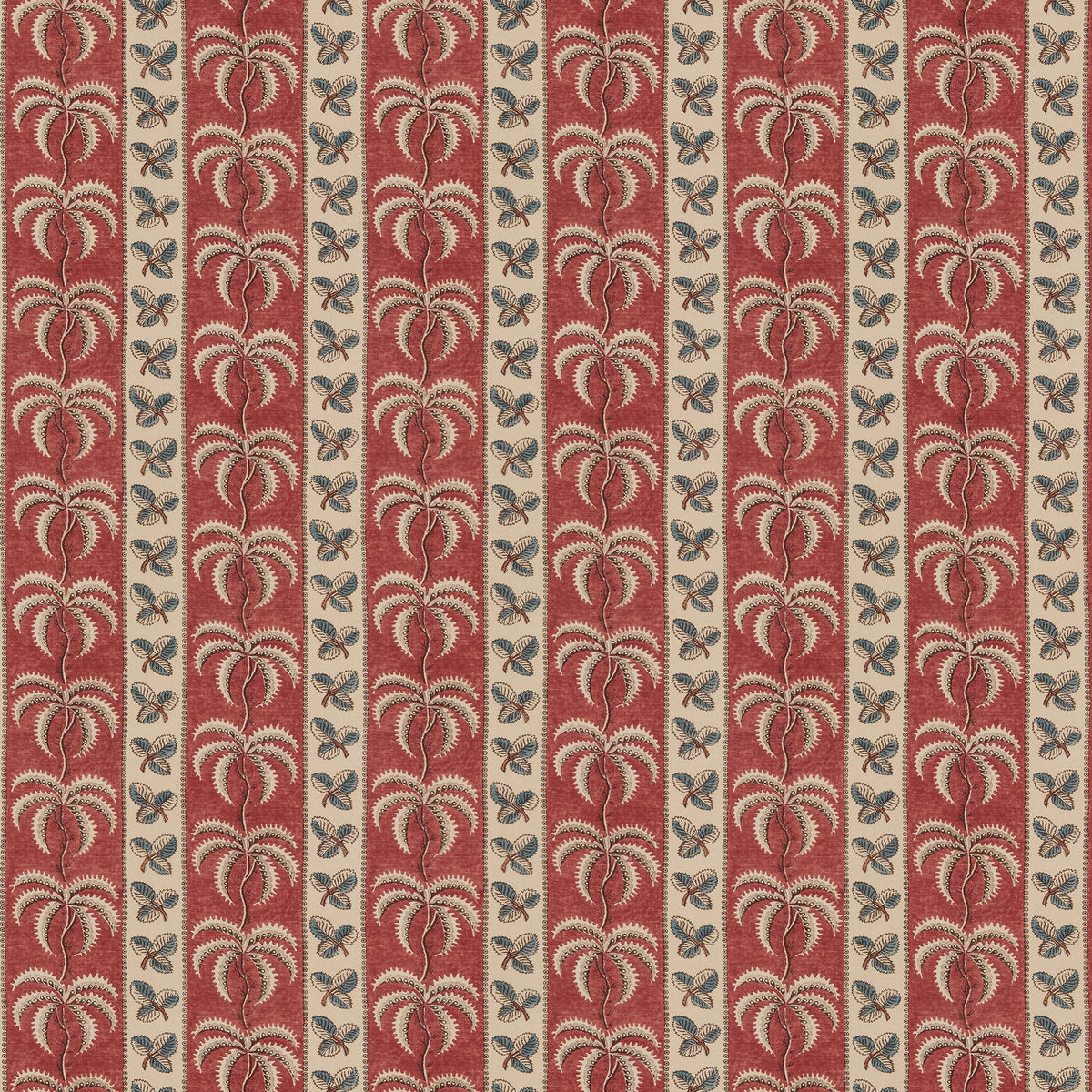 Palm Stripe Antique Red Sample – full width front