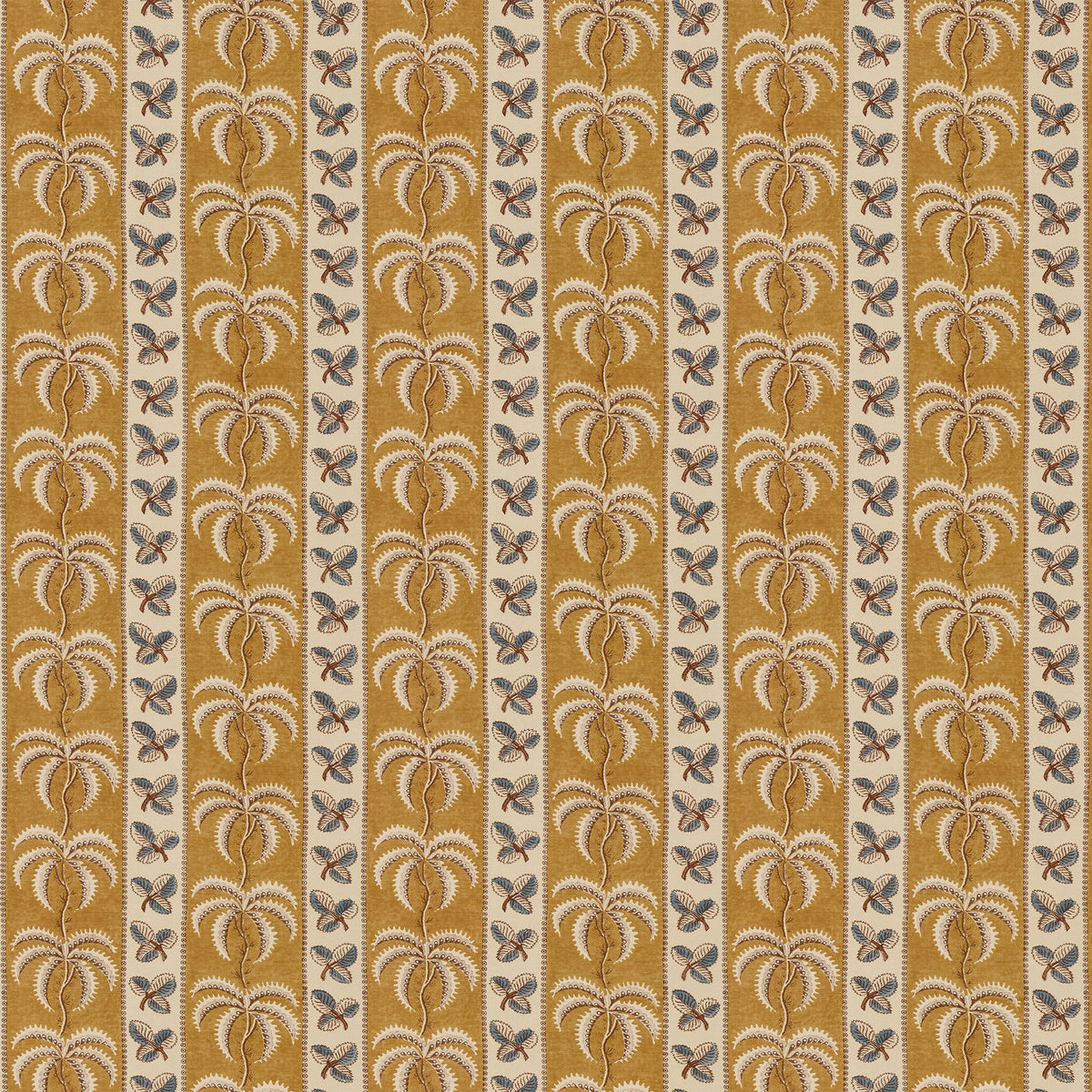 Palm Stripe Saffron/Blue Sample – full width front