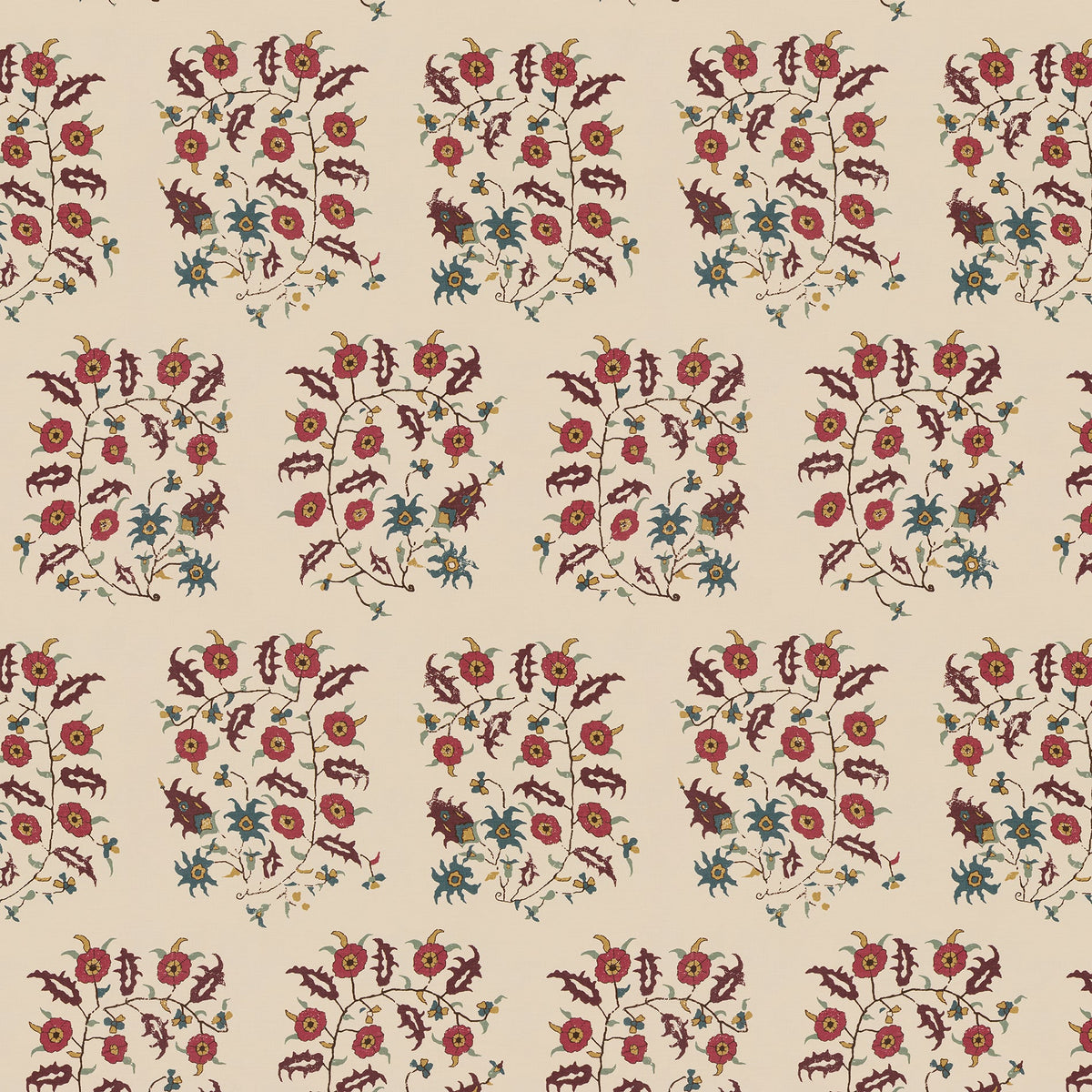 Samode Antique Red/Plum Sample – full width front