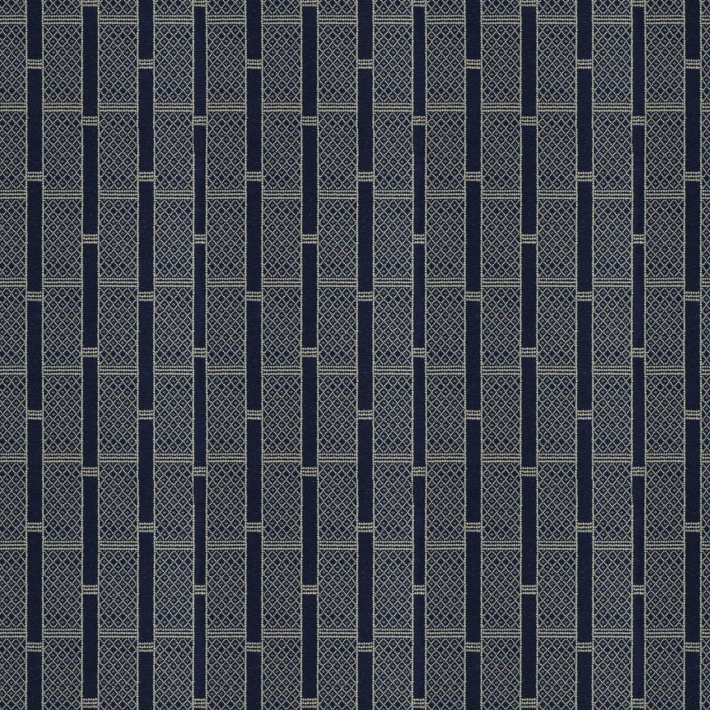 Stripe & Diamonds Indigo Fabric