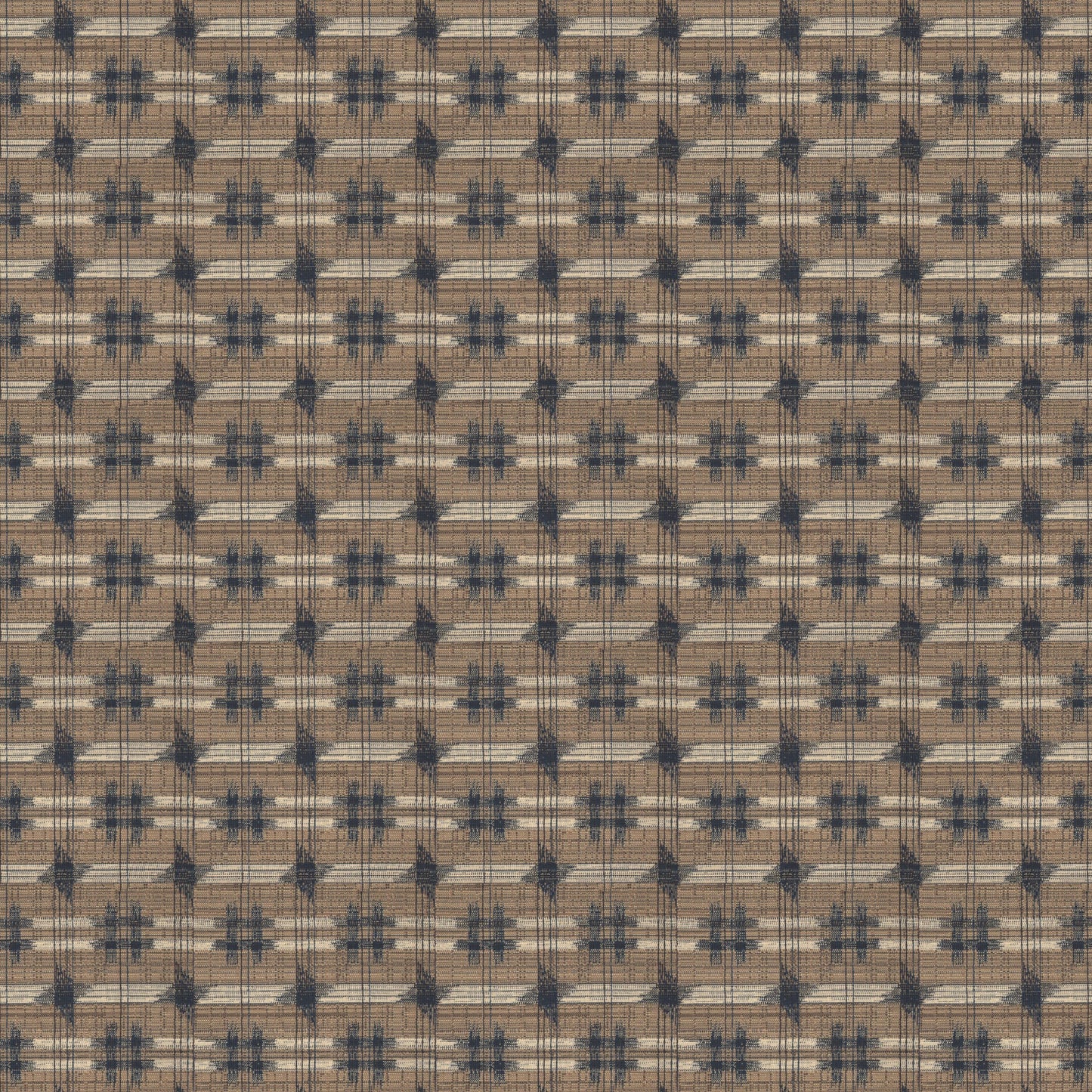 Inca Check Mushroom Fabric Sample
