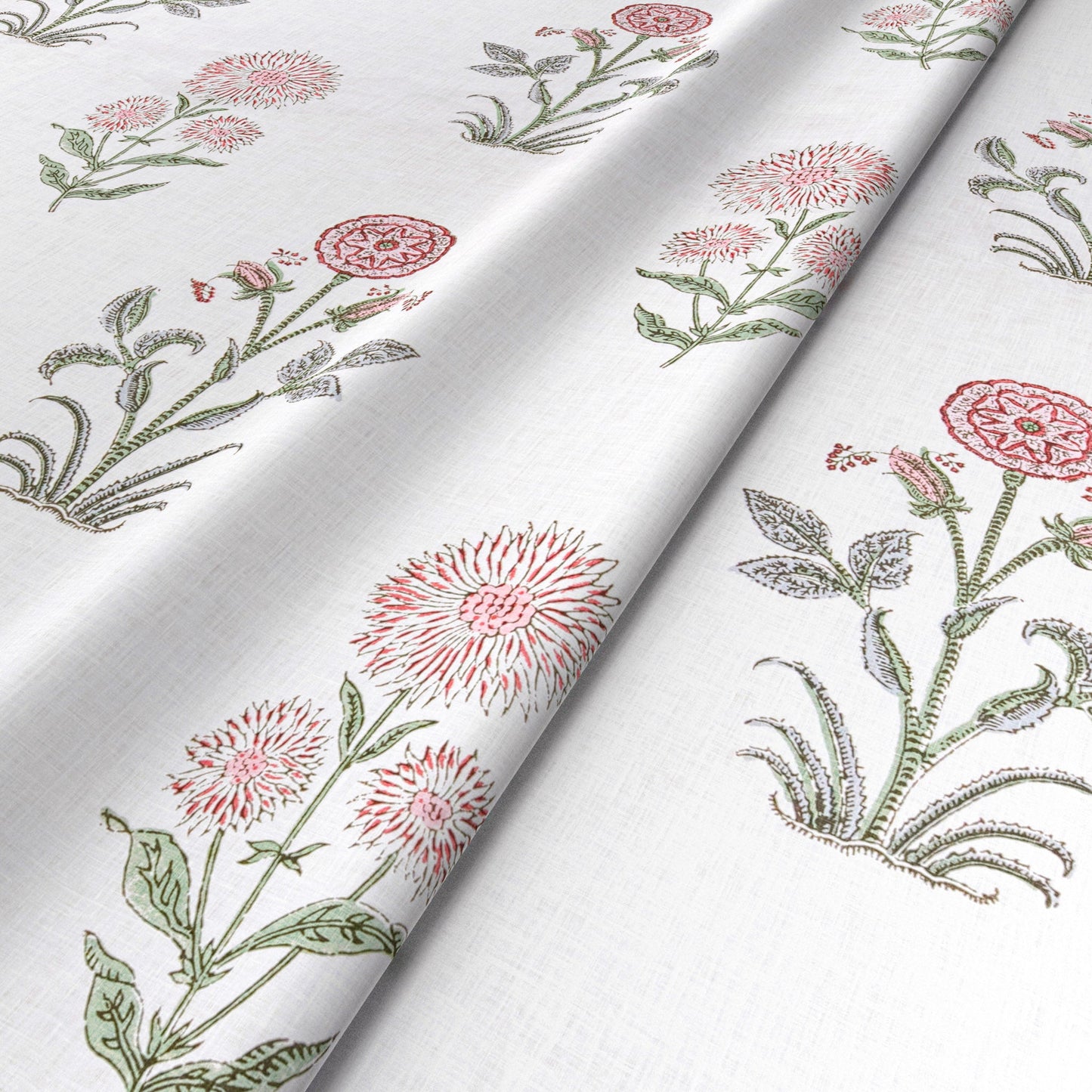 Magda Sprigless Pink/Green Fabric