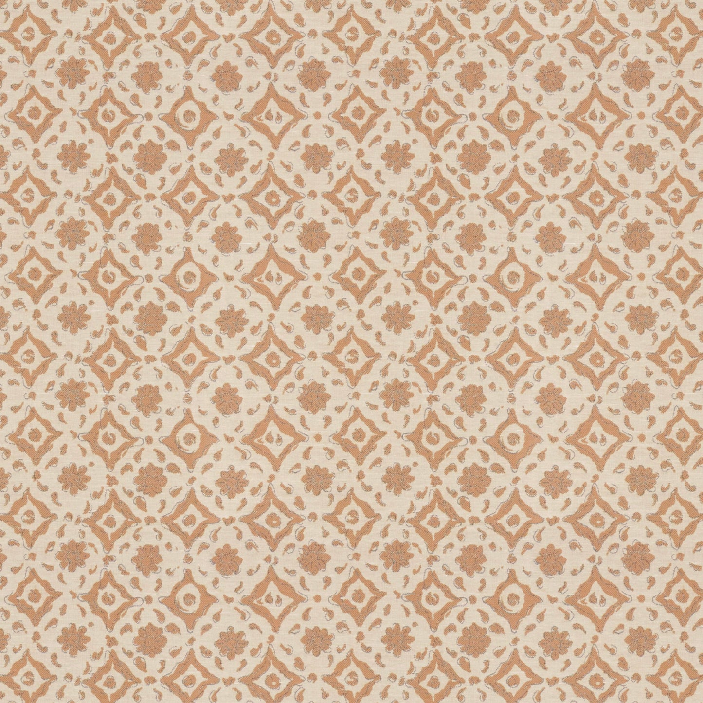 Floral Tile Cinnamon Fabric