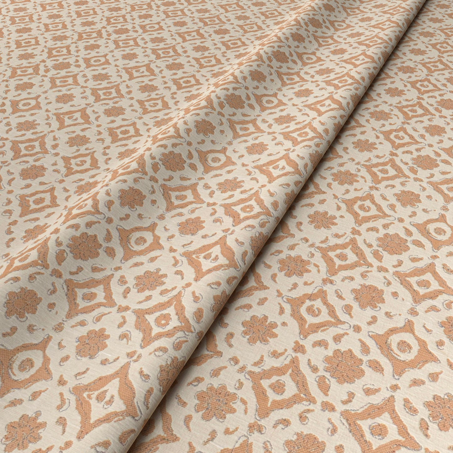 Floral Tile Cinnamon Fabric