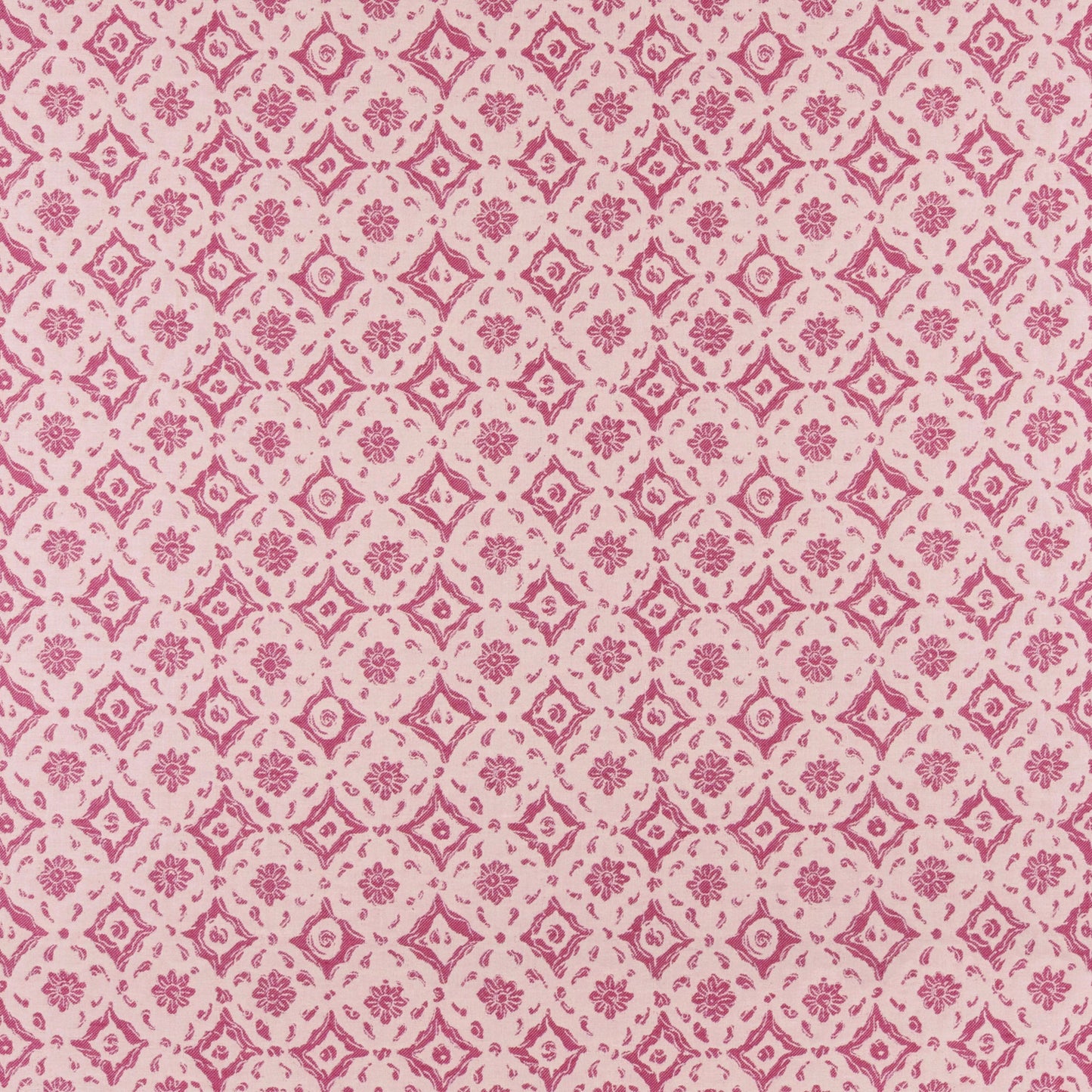 Floral Tile Pink Fabric