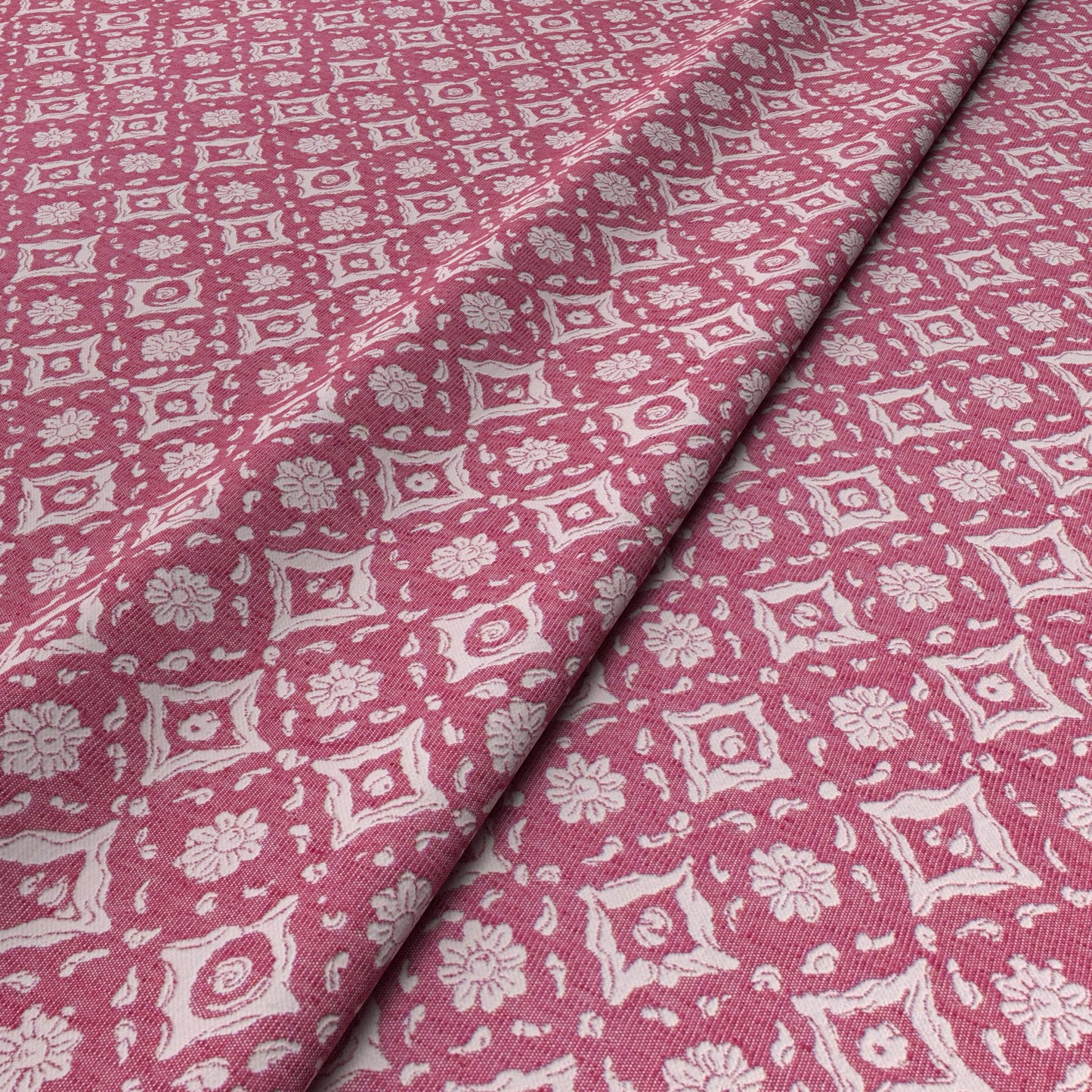 Floral Tile Pink Fabric