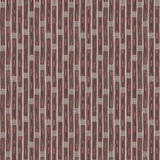 Inca Vertical Stripe Red Fabric