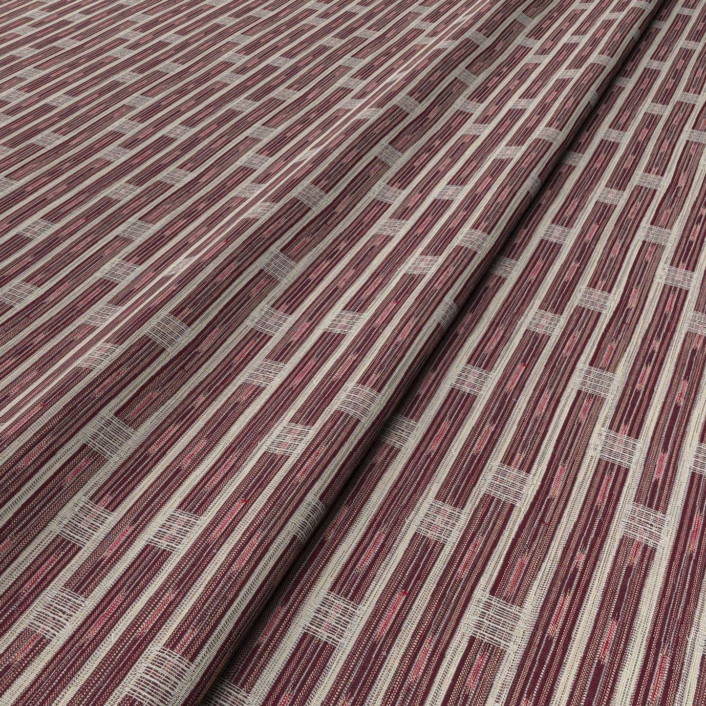 Inca Vertical Stripe Red Fabric