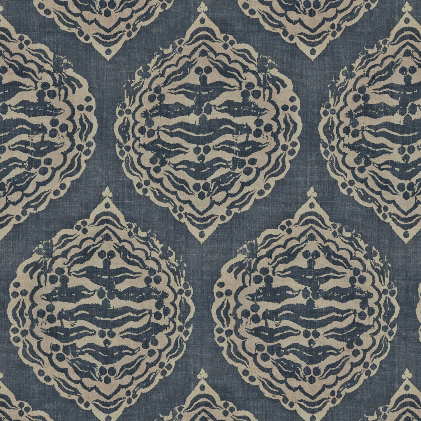 Mander Dark Blue Fabric