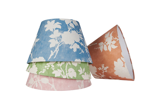 Flowerberry Blue Laminated Pembroke Lampshade
