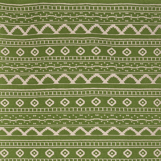 White on Green Azteca Rug