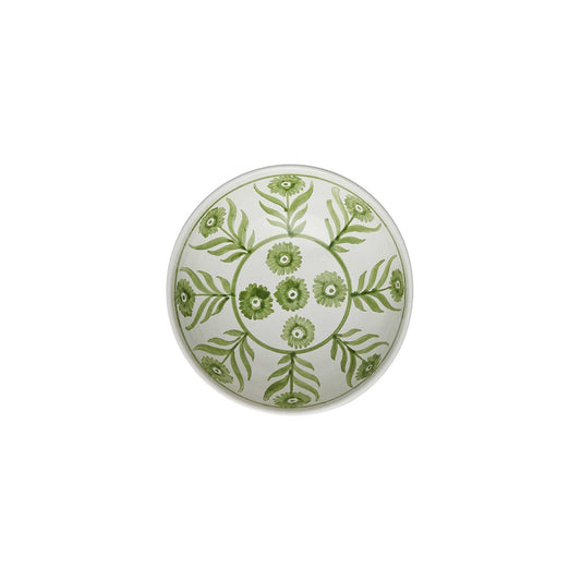 Green Summer Flower Ceramic Pudding Bowl