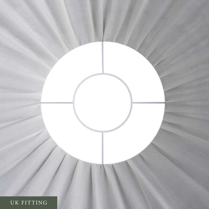 Green and Turquoise Chunky Flower Pleated Silk Lampshade with Green Trim