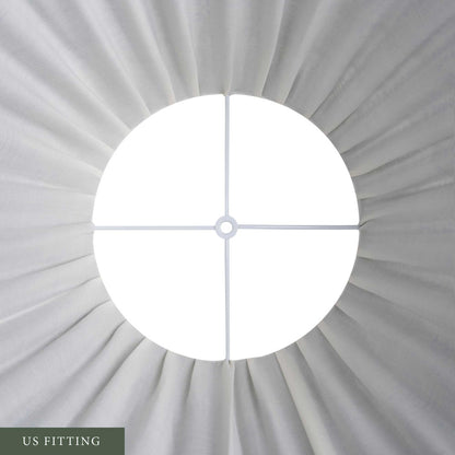 Green and Turquoise Chunky Flower Pleated Silk Lampshade with Green Trim