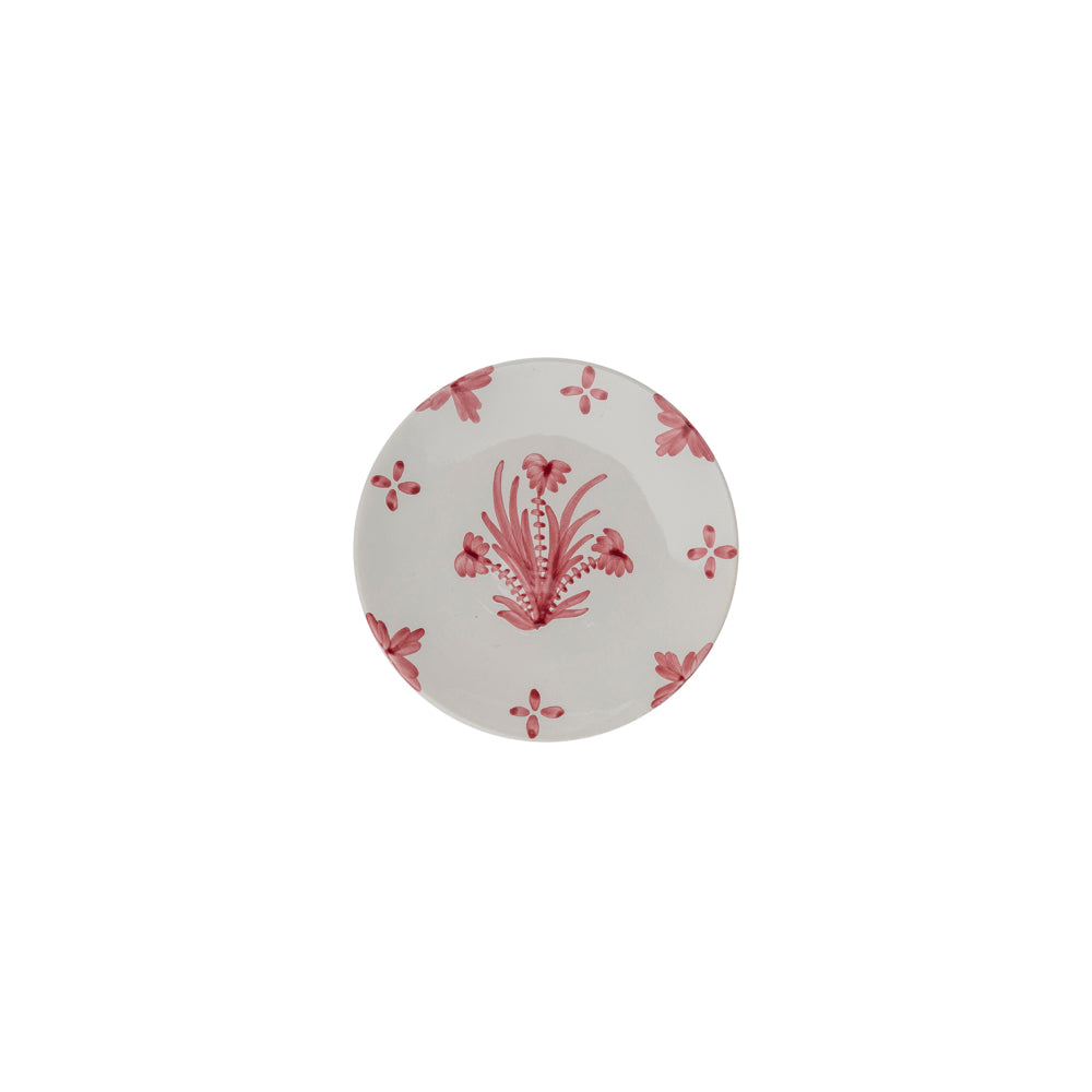 Penny-Morrison-Pink-Summer-Flower-Ceramic-Small-Plate-Unique-Hand-Painted-Glazed-floral-flower-spring-pretty-quirky-individual-side-plate