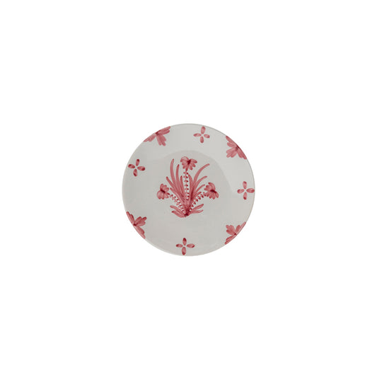 Penny-Morrison-Pink-Summer-Flower-Ceramic-Small-Plate-Unique-Hand-Painted-Glazed-floral-flower-spring-pretty-quirky-individual-side-plate