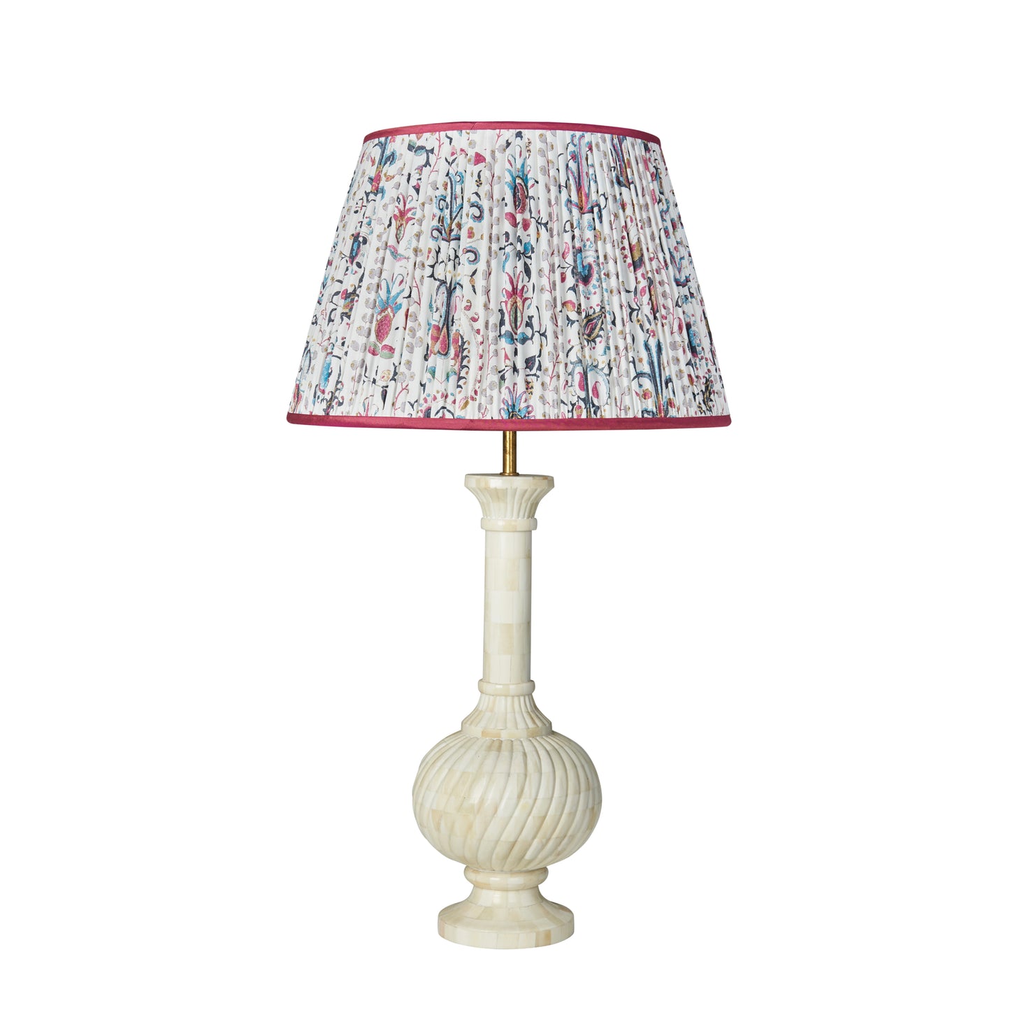 Mughal Lampshade with Pink Trim