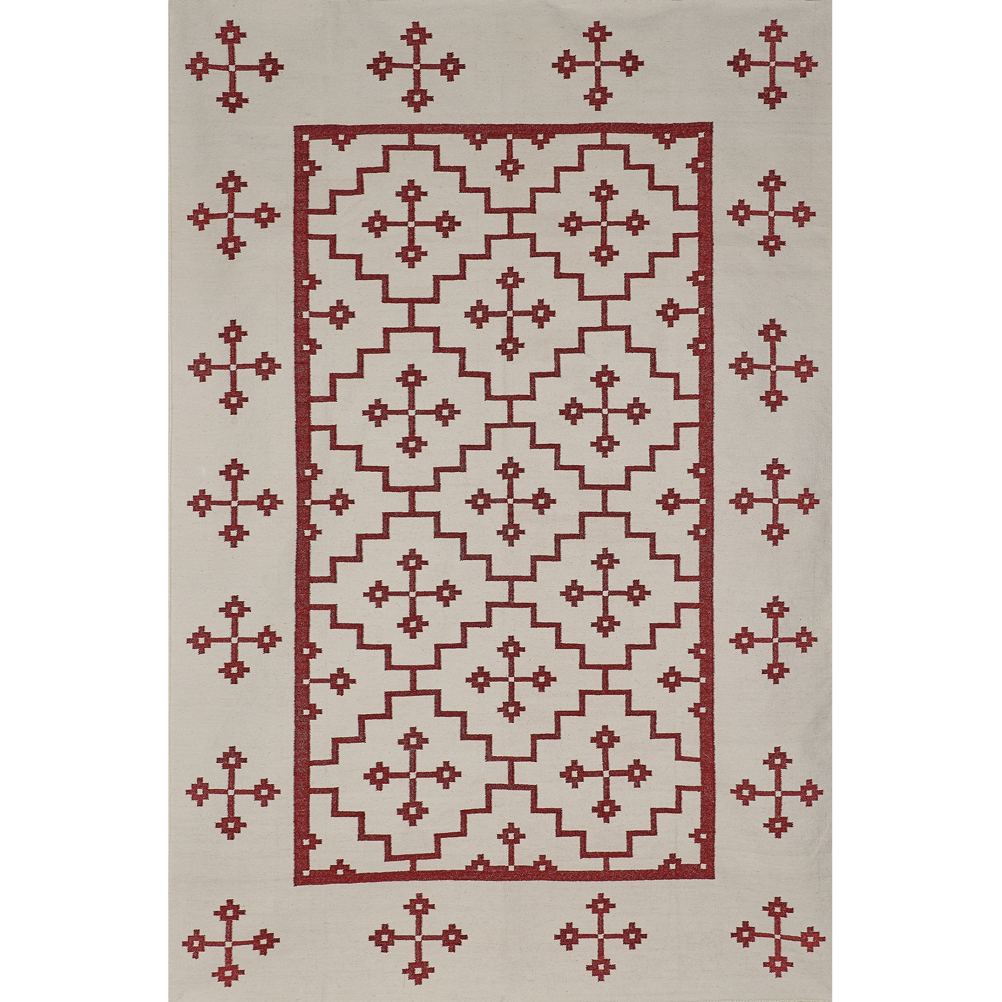 White Red Rug Vector Red on White Geometric Rug – Penny Morrison