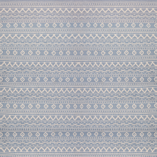 White On Blue Azteca Rug