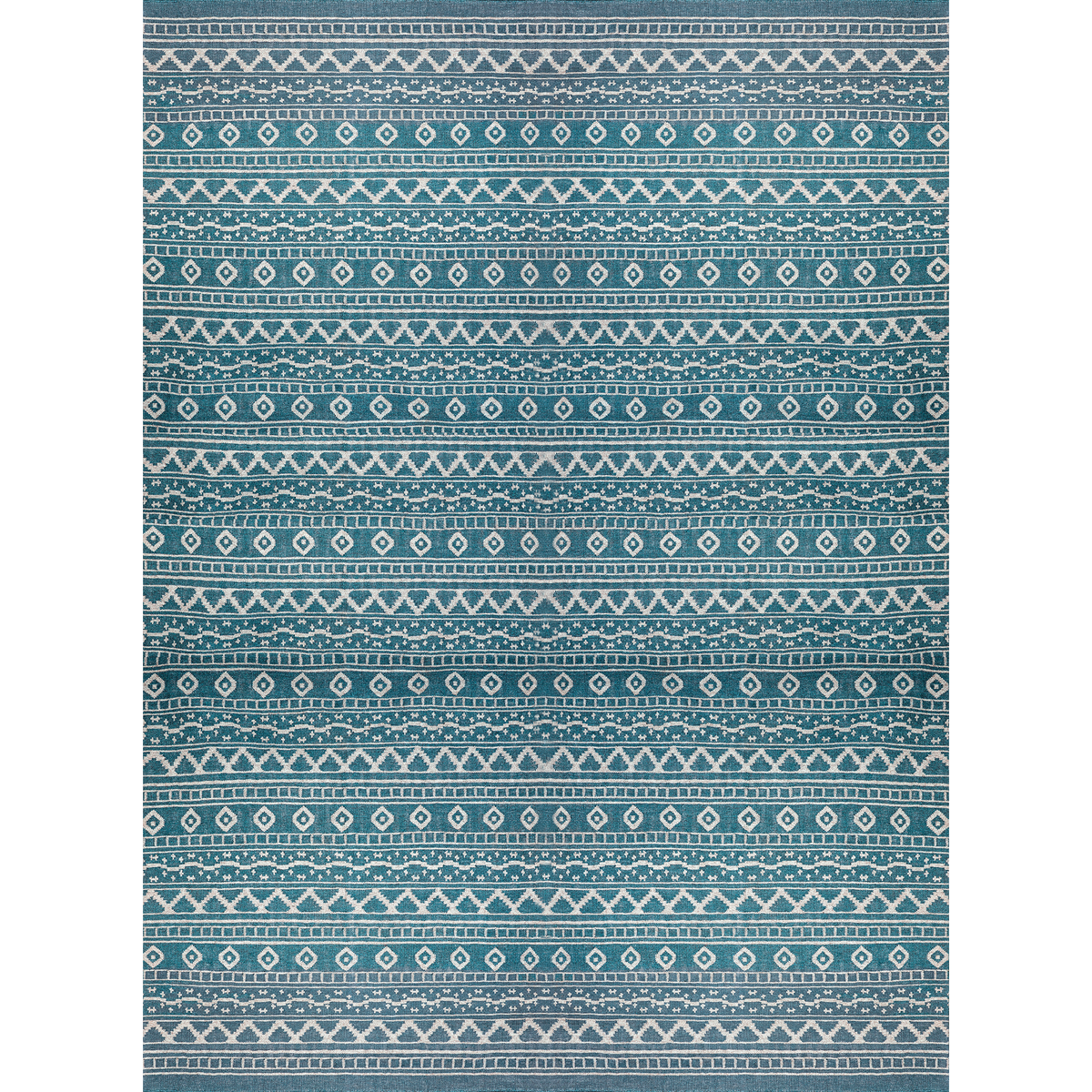 Aztec Rugs Turquoise White on Turquoise Azteca Rug – Penny Morrison