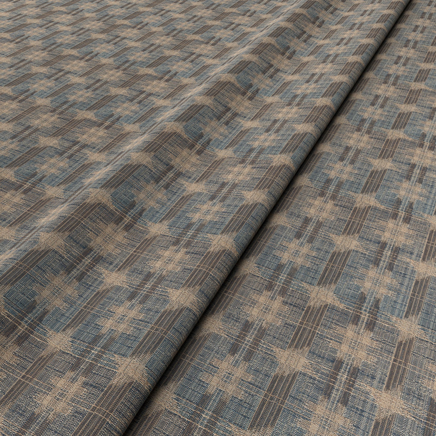 Inca Check Mushroom Fabric