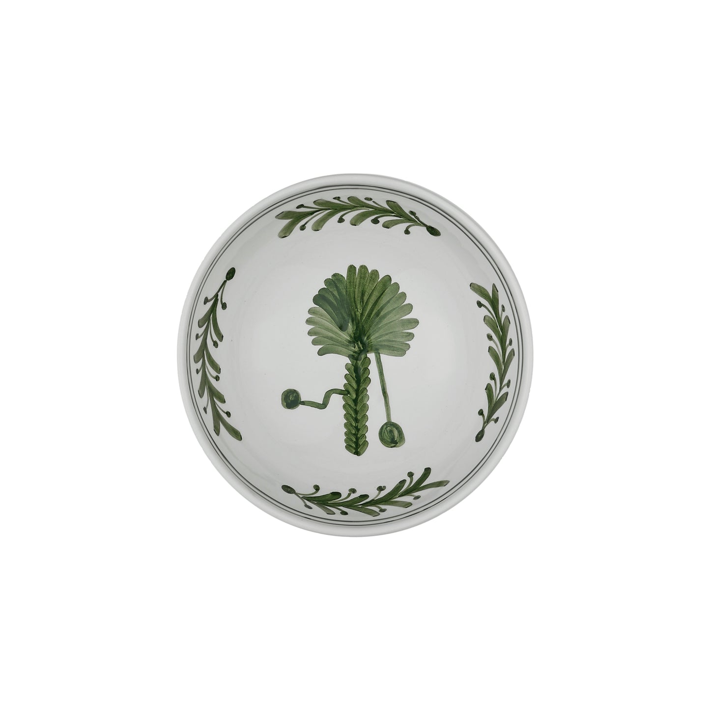 Green Palm Tree Ceramic Pudding Bowl