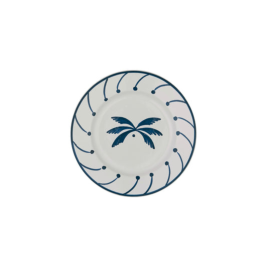 Blue Palm Tree Ceramic Medium Plate