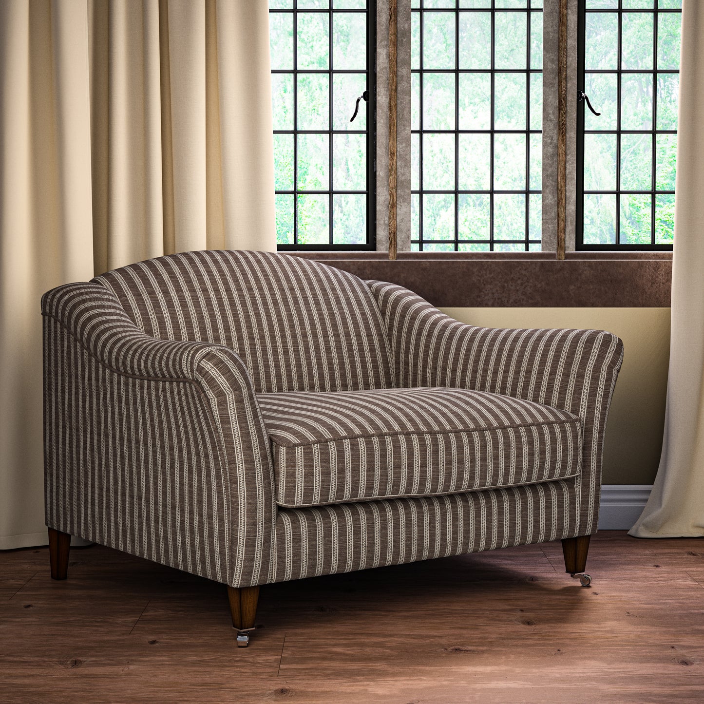 Ticking Stripe Nutmeg Fabric