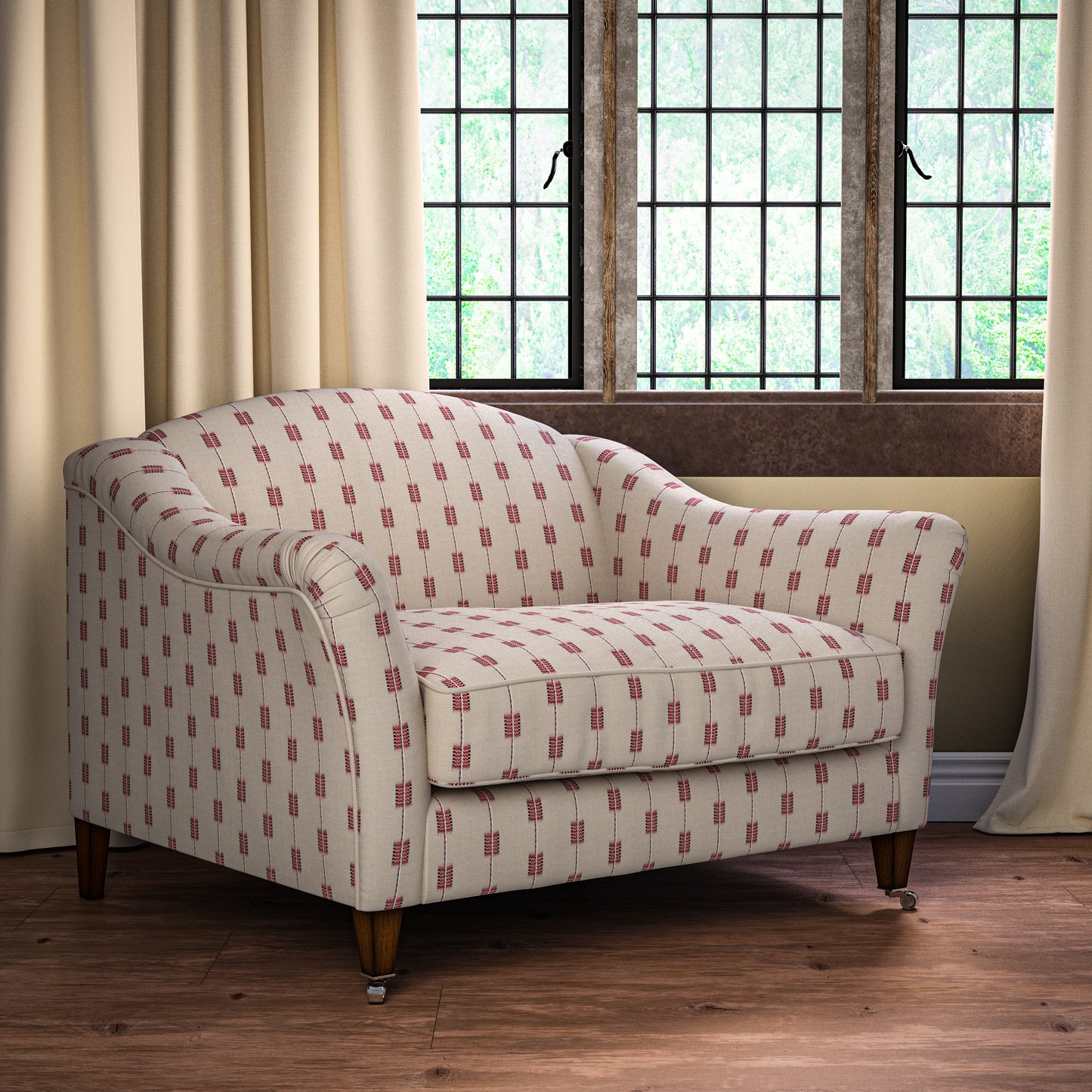 Zig Zag Stripe Red Fabric